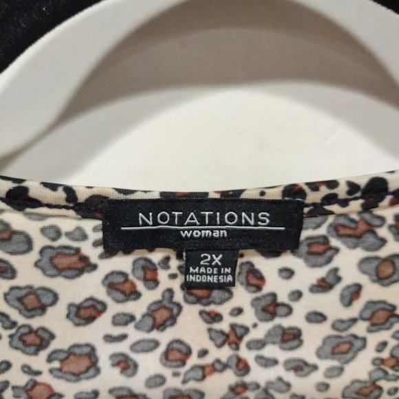 Lot Of 2 Slinky Feel Animal Print Career Casual Tops Sz 2X-Notations Liz Baker - Picture 3 of 11